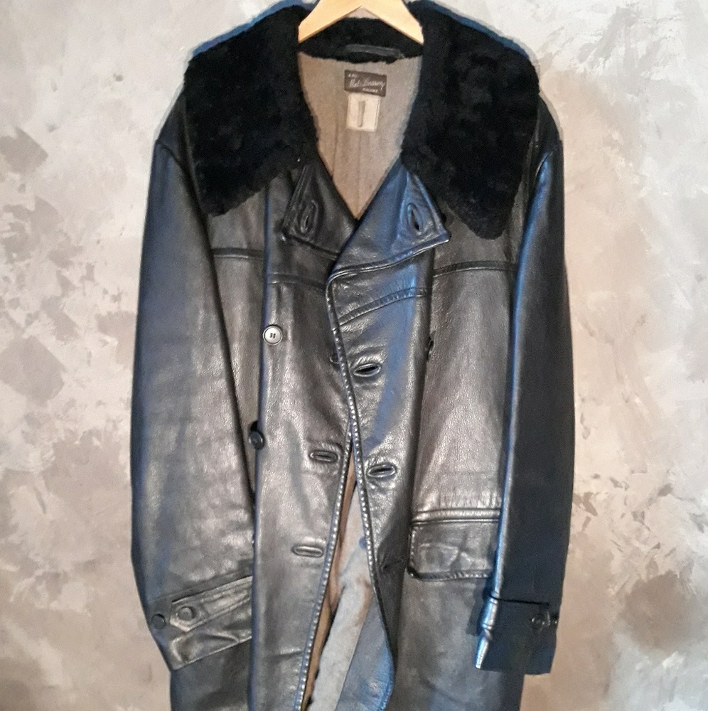 WW2 Vintage Swedish military leather coat